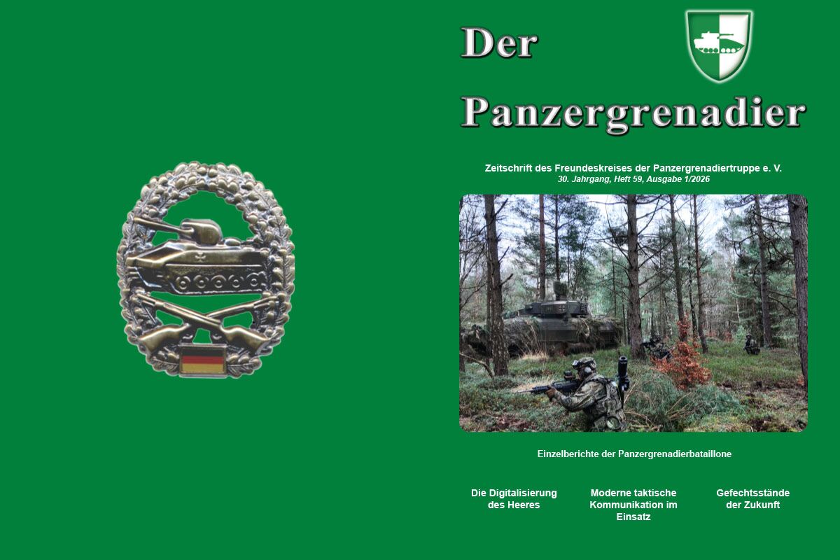 Cover der Zeitschrift "Der Panzergrenadier" Ausgabe 1/2026